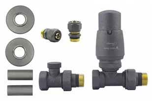 Zawór termostatyczny ELEGANT prosty grafit strukturalny All in One Pex 16mm - Zawory i kraniki - miniaturka - grafika 1