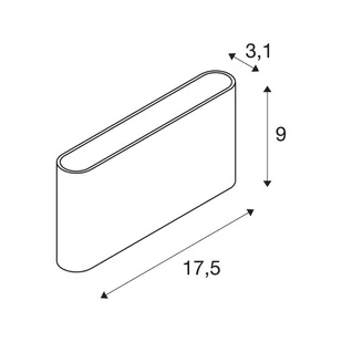 SLV Oval kinkiet up/down CCT 17,5cm czarny - Lampy ogrodowe - miniaturka - grafika 2