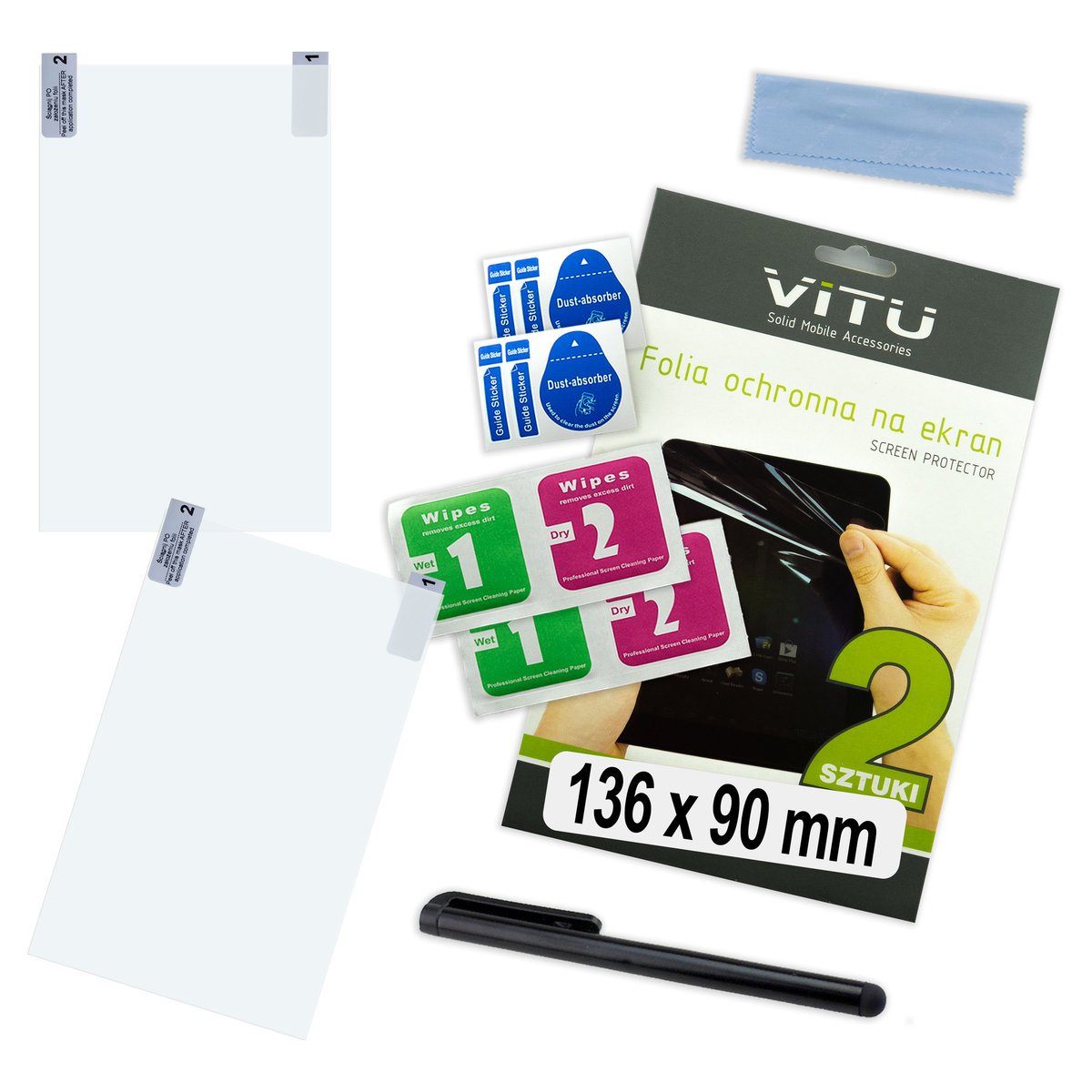 2szt Folia ochronna na telefon smartfon GPS 136x90 mm 13,6 x 9 cm 6,4