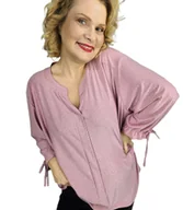 Bluzki damskie - Elegancka koszula Tunika oversize Brokatowa Luźna Stylowa PENELOPA-46/48 - miniaturka - grafika 1