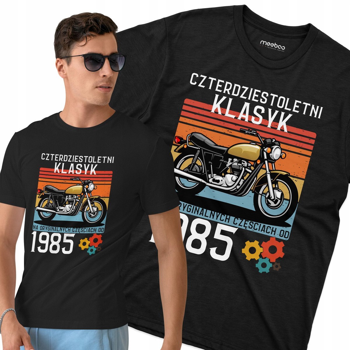 Koszulka męska urodziny urodzinowa 30 40 50 60 70 letni klasyk motocykl