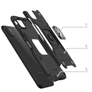 Wozinsky Ring Armor pancerne hybrydowe etui pokrowiec + magnetyczny uchwyt Samsung Galaxy A22 4G czerwony - Etui i futerały do telefonów - miniaturka - grafika 3