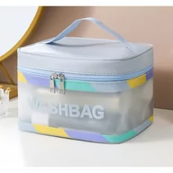 Kosmetyczki, organizery i kuferki - Kosmetyczka rozkładana WASHBAG kuferek niebieska KS73 - miniaturka - grafika 1