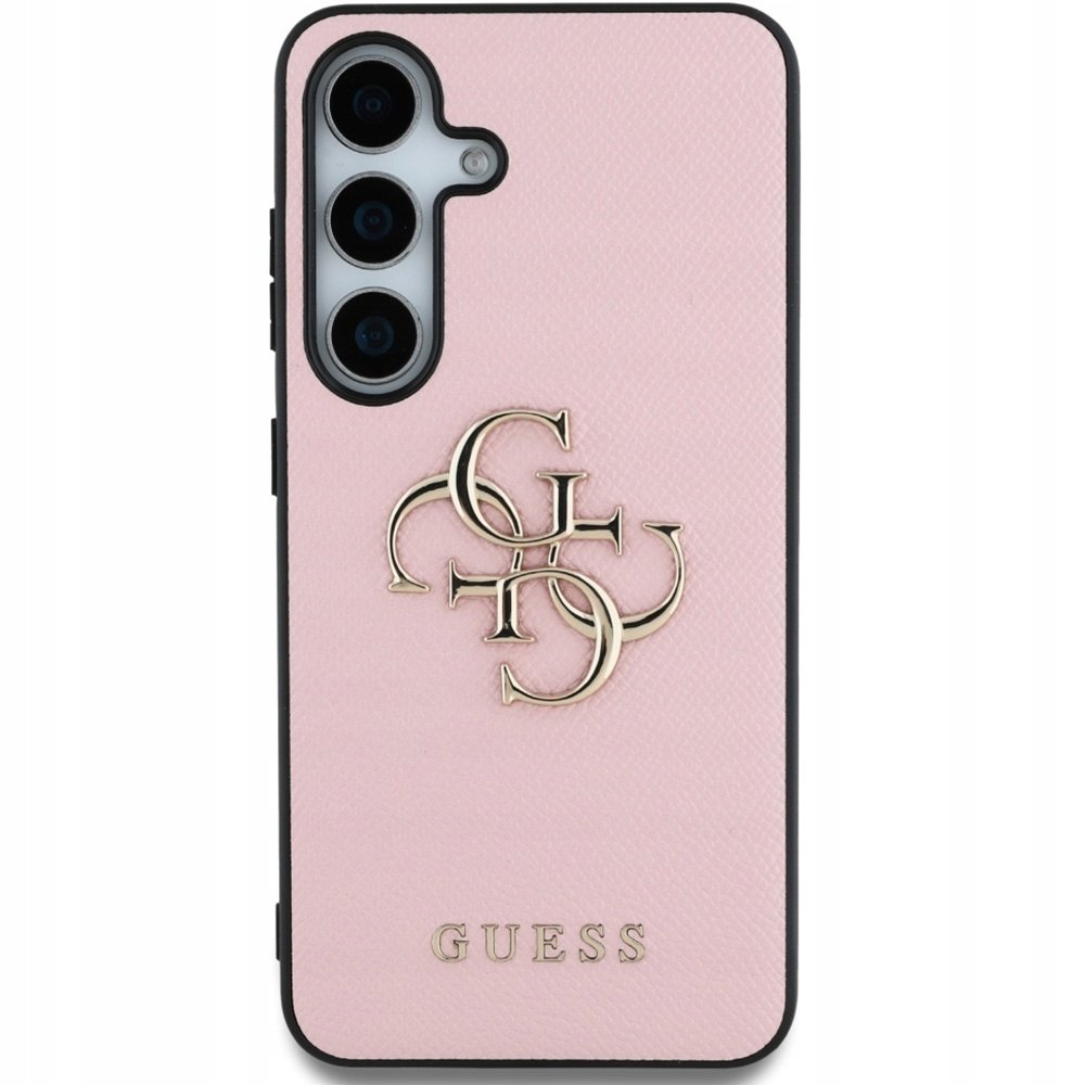 Guess Etui Grained Big 4G Small Classic Logo do Galaxy S25 Plus, różowe