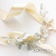 Ozdoby do włosów - Kwiatowa gałązka srebrna - modern boho - miniaturka - grafika 1