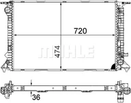 Układ chłodzenia - akcesoria - Chłodnica, układ chłodzenia silnika Mahle CR 1134 000S - miniaturka - grafika 1