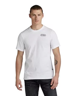 Koszulki męskie - G-STAR RAW Męski T-shirt z tyłu Slim R T, Biały (White D23906-336-110), XL - grafika 1