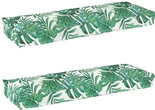 vidaXL Zestaw poduszek na paletę 2 pcs Wzór w liście 120 x 40 x 8 cm - Poduszki ogrodowe - miniaturka - grafika 1