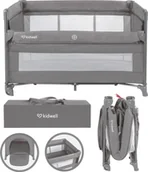 Łóżeczka i kojce - ŁÓŻeczko turystyczne kidwell dwupoziomowe blissy lift gray - miniaturka - grafika 1