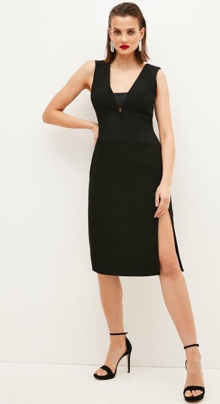 KAREN MILLEN SUKIENKA CZARNA KOKTAJLOWA 36 Y1T