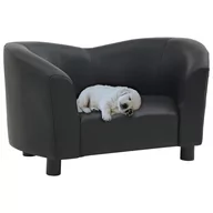 Legowiska dla psów - Vidaxl Sofa dla psa, czarna, 67x41x39 cm, sztuczna skóra - miniaturka - grafika 1