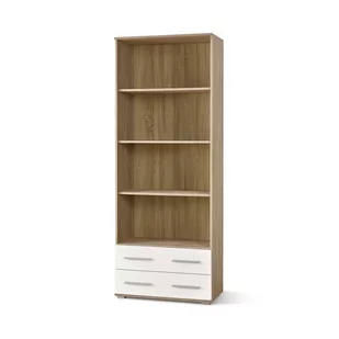 Regał Na Książki Dąb Sonoma Biały Reg3 Lima Halmar - Regały - miniaturka - grafika 1