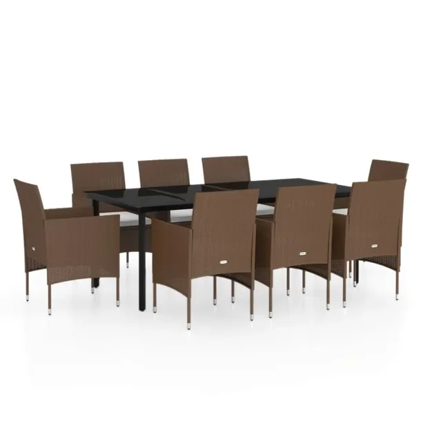Zestaw ogrodowy rattanowy 200x100 brązowo-czarny
