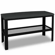 Ławki do przedpokoju - Czarne siedzisko z półką na buty N0-M25 - miniaturka - grafika 1