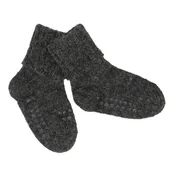 Skarpetki dla dzieci - GoBabyGo antypoślizgowe skarpetki do nauki chodzenia ALPACA Dark Grey Melange 12 m+ - miniaturka - grafika 1