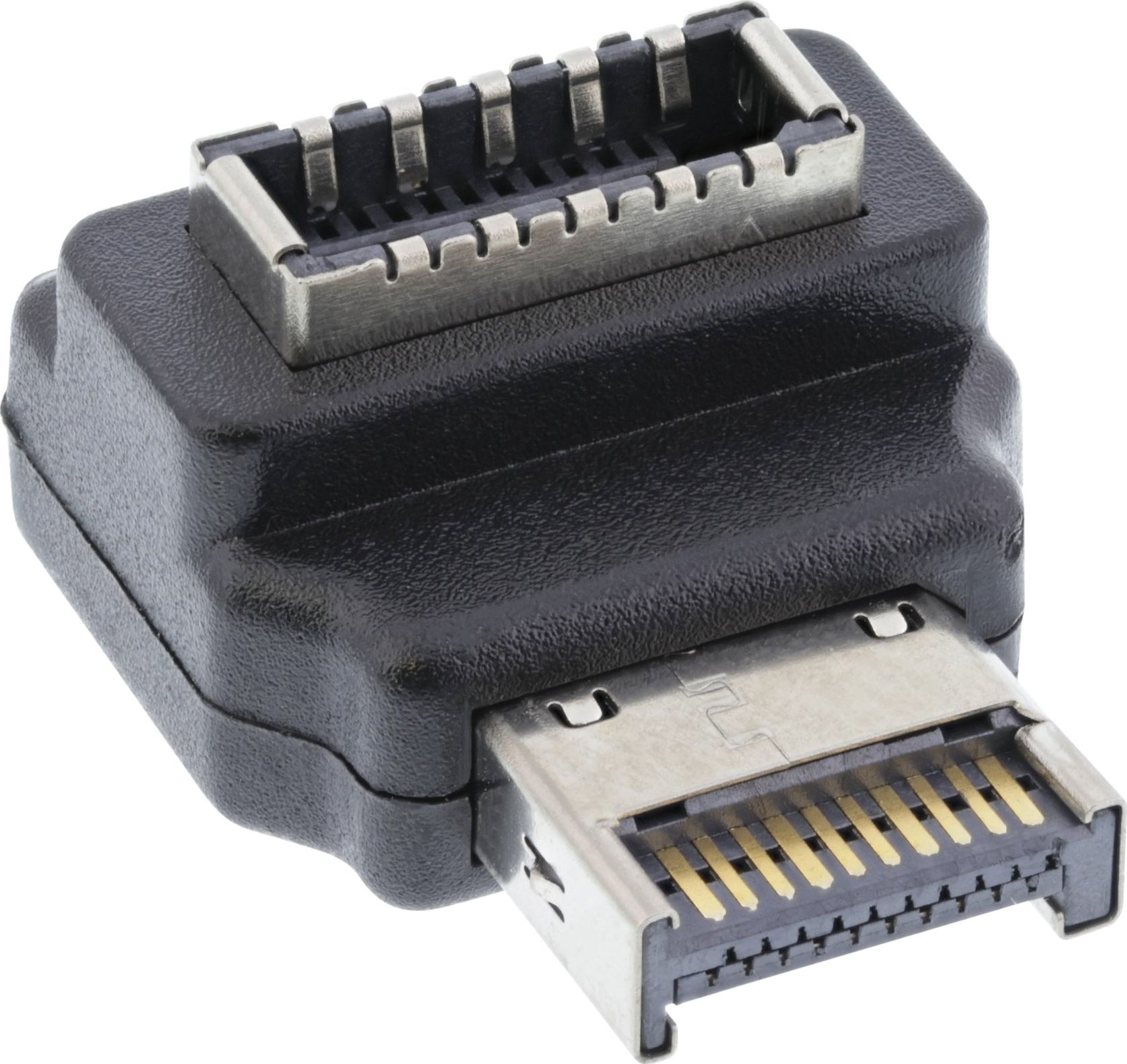 InLine InLine® USB 3.2 adapter internal, front panel USB-E male to USB-E female 90°