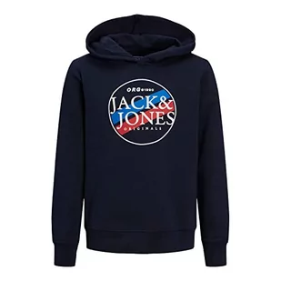 Jack & Jones Junior Bluza chłopięca Jorcodyy Sweat Hood Sn Jnr, granatowy blezer, 164 - Bluzy dla chłopców - miniaturka - grafika 1
