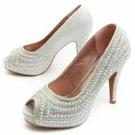 Czółenka - Montevita Buty Na Obcasie Unne4 Srebrny - miniaturka - grafika 1