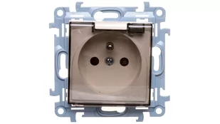 Kontakt Simon Kontakt_Simon Gniazdo wtyczkowe do wersji IP44 z uszczelką z przesłonami torów prądowych - klapka transparetna (moduł) 16A. 250V. zaciski śrubowe krem CGZ1BZ.01/41A - Gniazdka elektryczne - miniaturka - grafika 1