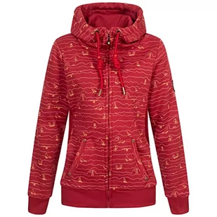 Ankerglut Damska bluza z kapturem bluza z długim rękawem #kotwica fala bluza z kapturem, czerwony, 38 - Bluzy damskie - miniaturka - grafika 1