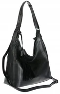 Torebki damskie - Torebka Damska Listonoszka Worek Shopper Duża Torba na Ramię MC360 Czarna - miniaturka - grafika 1