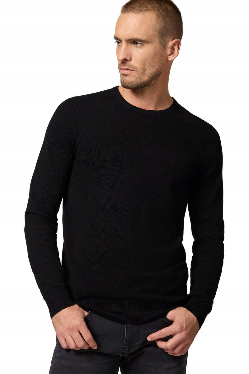 Sweter Męski Czarny z Wiskozą O-neck Próchnik PM16 S