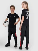 Koszulki dla dziewczynek - 4F T-shirt regular z nadrukiem dziecięcy 4F JUNIOR x Robert Lewandowski - czarny 122 (6-7 lat) - miniaturka - grafika 1
