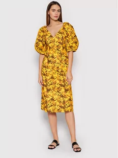 Remain Sukienka codzienna Lassy RM852 Żółty Regular Fit - Sukienki - miniaturka - grafika 1