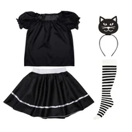 Stroje karnawałowe - ZESTAW KOTEK CZARNY 116-128 5el - miniaturka - grafika 1