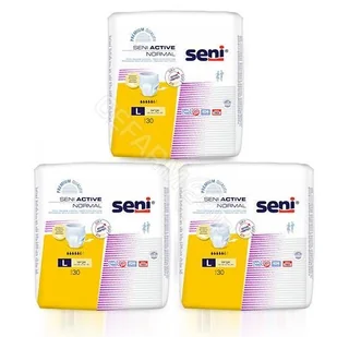 Zestaw SENI Active Normal L, 3x 30szt. - Elastyczne majtki chłonne - Pieluchy dla dorosłych Zestaw SENI Active Normal L, 3x 30szt. - Elastyczne majtki chłonne - Pieluchy dla dorosłych - miniaturka - grafika 1