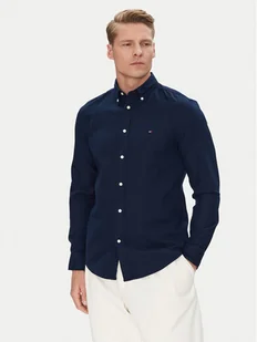 Tommy Hilfiger Koszula MW0MW38556 Granatowy Slim Fit - Koszule męskie - miniaturka - grafika 1