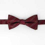Krawaty i muchy męskie - Mucha pre-tied wiązana bordowa w paski EM 60 - EM Men's Accessories - miniaturka - grafika 1