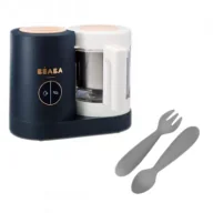 Akcesoria do karmienia - Beaba Babycook Neo Night Blue + EZPZ Komplet silikonowych sztućców Mini Utensils Zestaw - miniaturka - grafika 1