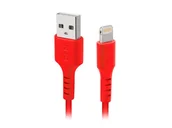 Kable USB - SBS Mobile Kabel USB 2.0 iPhone Lightning 1 metr czerwony TECABLEUSBIP5R - miniaturka - grafika 1