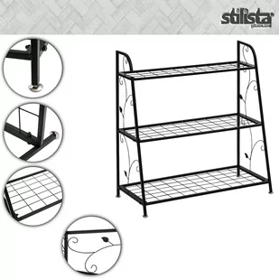 KWIETNIK METALOWY STOJAK NA DONICZKI CZARNY LOFT - Pozostałe ozdoby ogrodowe - miniaturka - grafika 3