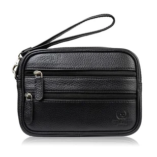 Saszetka męska skórzana do ręki czarna paolo peruzzi t-129-bl - Torby męskie - miniaturka - grafika 1