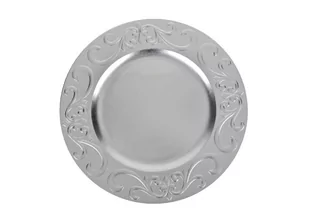 Witek Home Witek Home Talerz ozdobny 33cm srebrny 148122 - Talerze - miniaturka - grafika 1