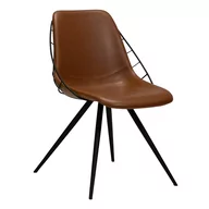 Krzesła - Brązowe krzesło z imitacji skóry DAN-FORM Denmark Sway - miniaturka - grafika 1