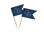 Urodziny dla dorosłych - Folat Pikery na muffiny Happy 50th granatowe - 36 szt. F66850 - miniaturka - grafika 1