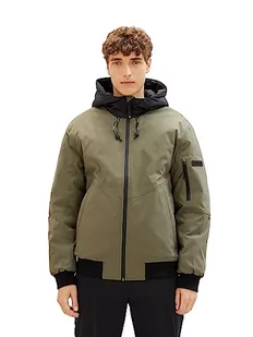 TOM TAILOR Denim Męska kurtka softshellowa z kapturem, 10415-dusty Olive Green, L - Kurtki męskie - miniaturka - grafika 1