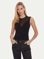 Bluzki damskie - Morgan Bluzka 252-DIMARA Czarny Slim Fit - miniaturka - grafika 1