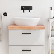 Szafki łazienkowe - vidaXL Blat do łazienki, jasnobrązowy, 60x30x6 cm, lite drewno - miniaturka - grafika 1