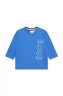 Bluzki dla niemowląt - BOSS longsleeve bawełniany niemowlęcy kolor granatowy z nadrukiem - Boss - miniaturka - grafika 1