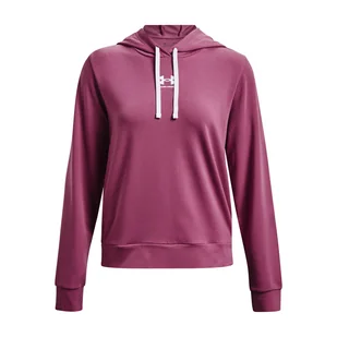 Damska Koszulka z długim rękawem UNDER ARMOUR RIVAL TERRY HOODIE 1369855-669 – Różowy - Koszulki i topy damskie - miniaturka - grafika 1
