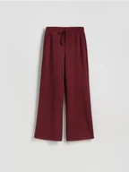 Spodnie damskie - Reserved - Dresowe spodnie z modalem - bordowy - miniaturka - grafika 1