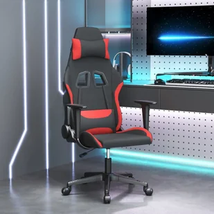 Lumarko Fotel gamingowy, czarno-czerwony, tkanina - Fotele gamingowe - miniaturka - grafika 1