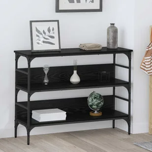 vidaXL Konsola Czarny dąb 100 x 32 x 75 cm Materiał drewnopochodny - Konsole i sekretarzyki - miniaturka - grafika 1