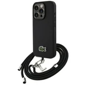 Etui i futerały do telefonów - Etui LACOSTE Iconic Petit Pique Crossbody Cord MagSafe do Apple iPhone 15 Pro Czarny - miniaturka - grafika 1