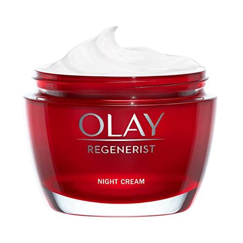 OLAY Regenerist krem do twarzy na noc, przeciwzmarszczkowy, nawilżający z kwasem hialuronowym, niacynamidem i witaminą B5, ujędrnia i głęboko nawilża skórę, zapewniając regenerujący i tonizujący