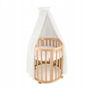 Organizery na łóżeczko - Waldin Tiulowy baldachim do łóżeczka ecru + stelaż na baldachim - miniaturka - grafika 1